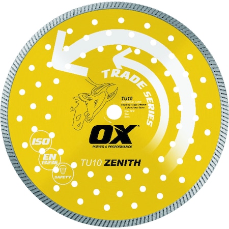 Ox Tools Trade Turbo Diamond Blade Universal/Hard, Diameter: 10" / 254mm, Bore: DM-7/8" - 5/8" / 22mm - 15mm OX-TU10-10